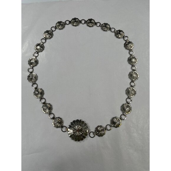 Accessories - Vintage Womens Silver Concho Belt Western Style SKU 7512